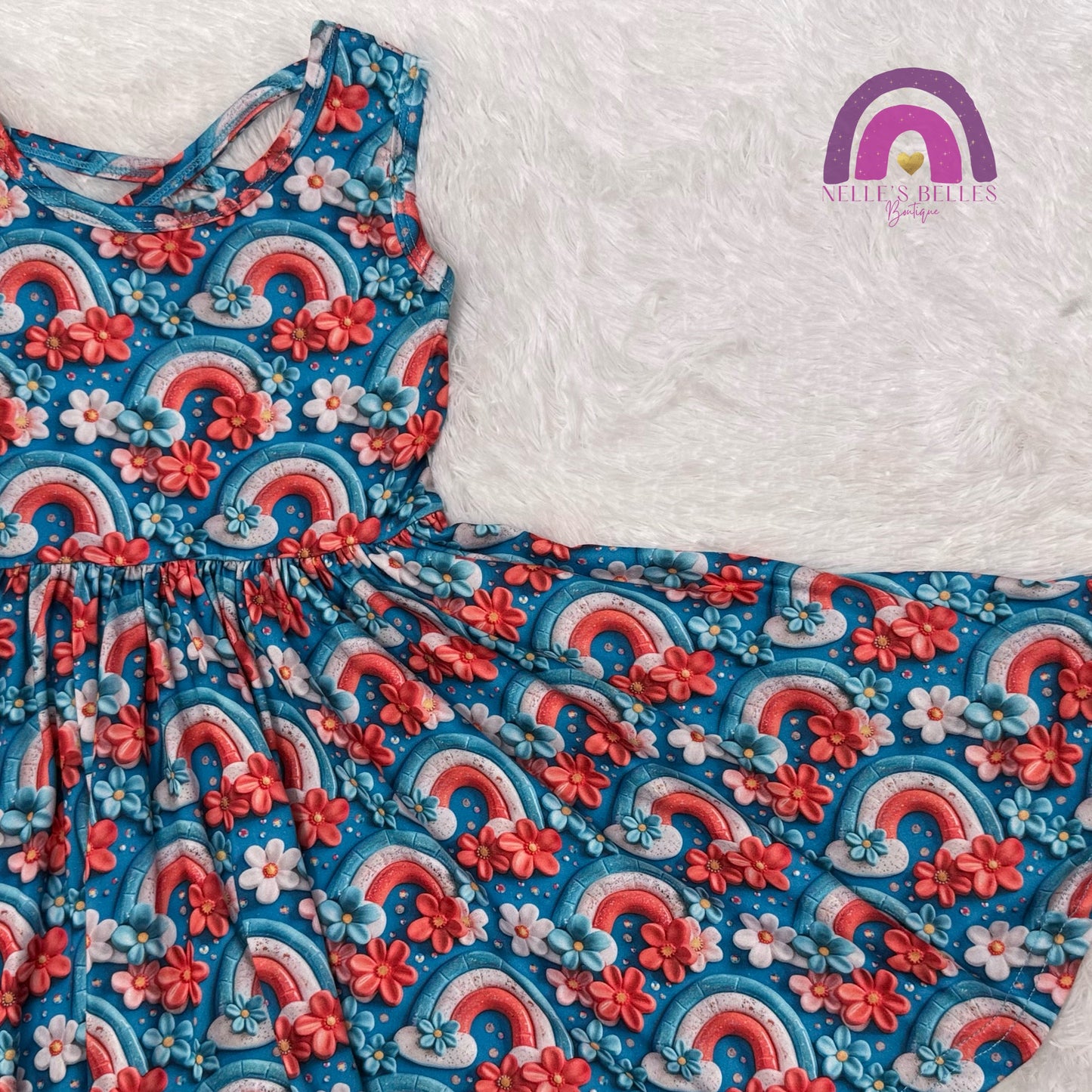 Rainbow USA twirl dress