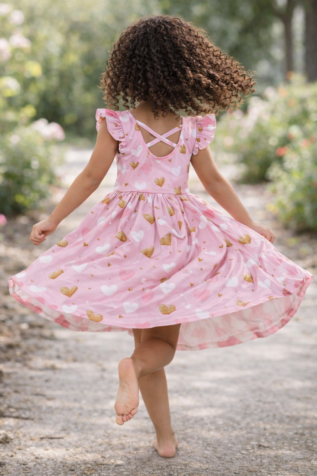 Pink hearts twirl dress