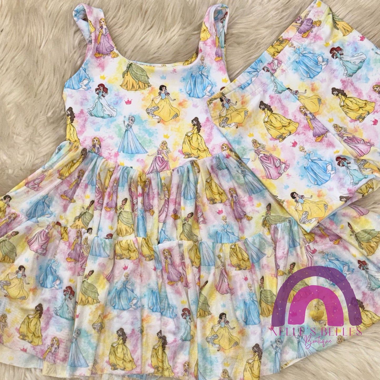 Mesh twirl princess dress with shorts