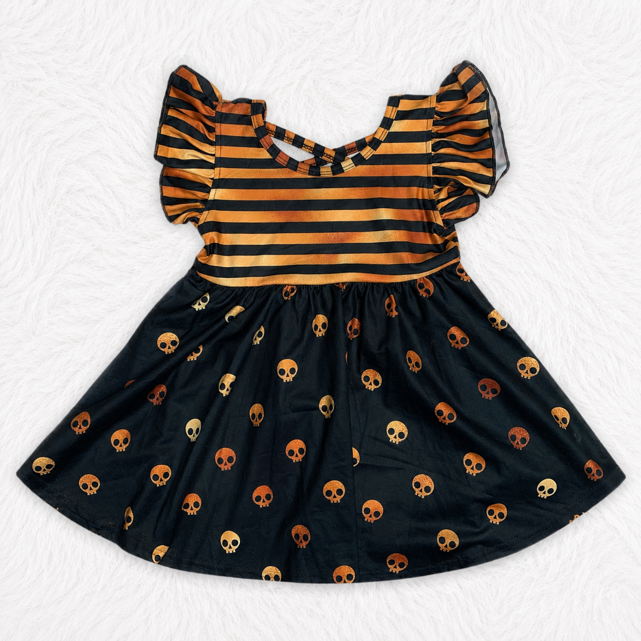 Black and orange skulls