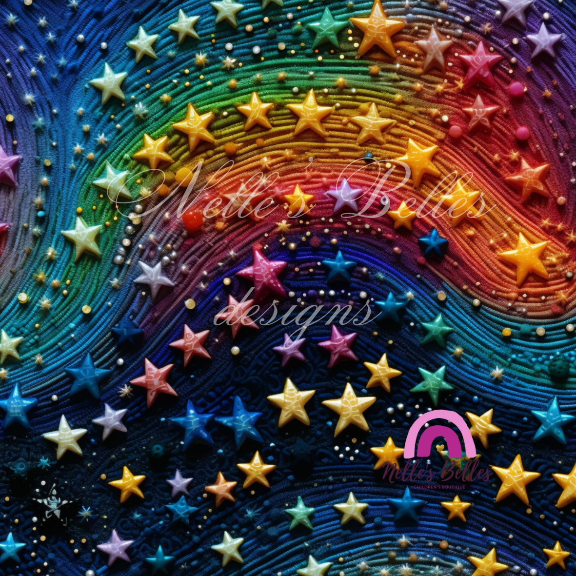 3-D rainbow stars seamless
