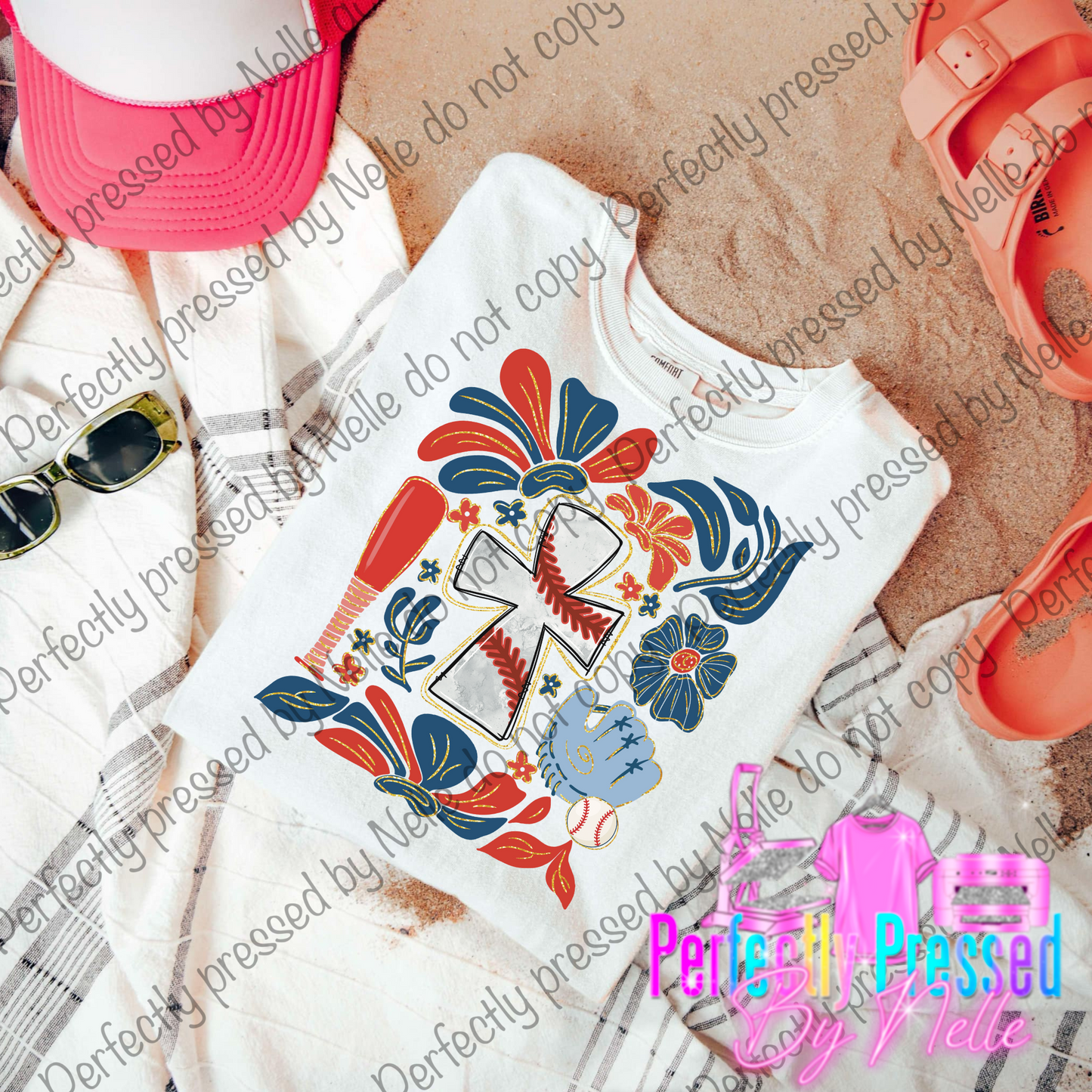 Baseball cross ~ RWB