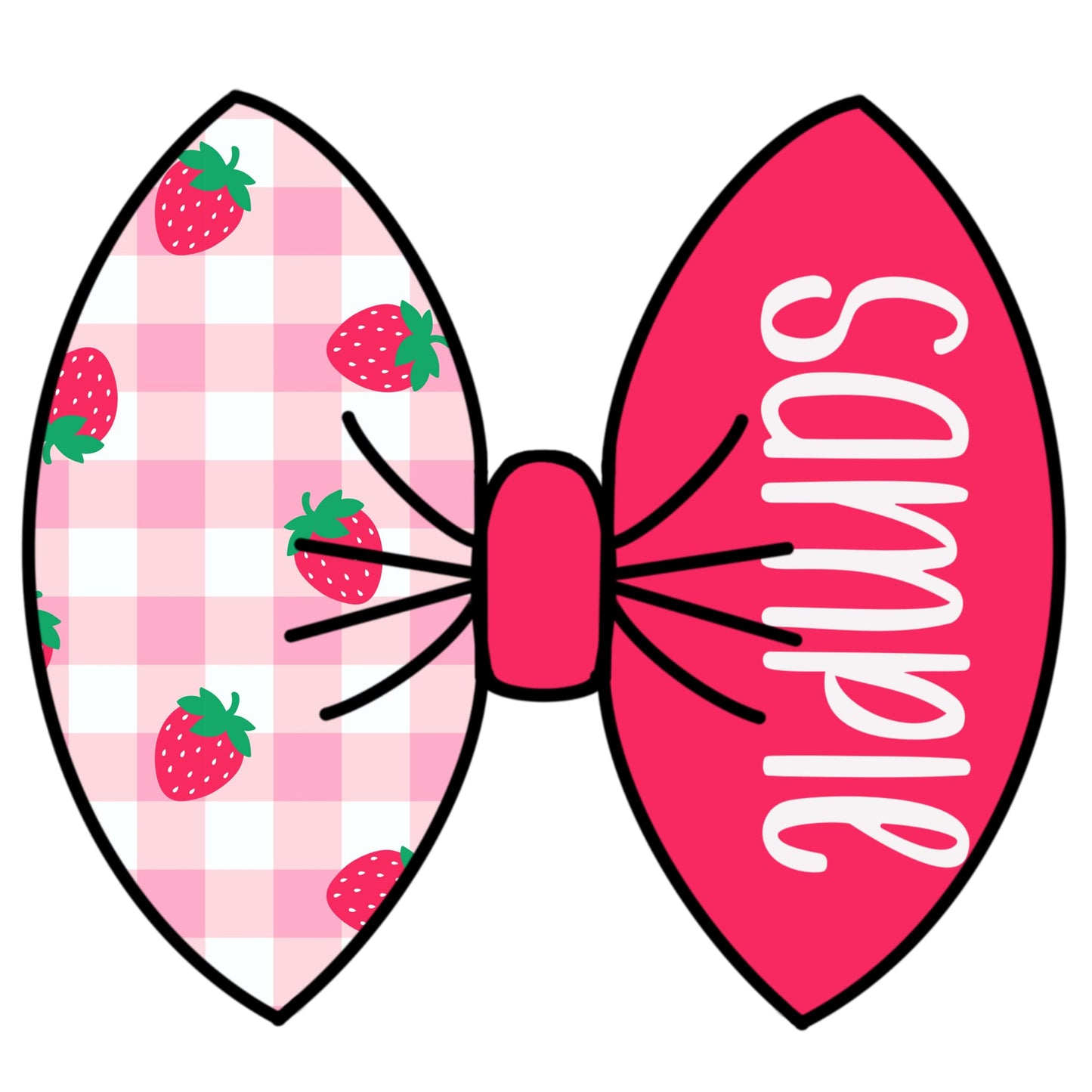 Strawberry picnic Name Bow