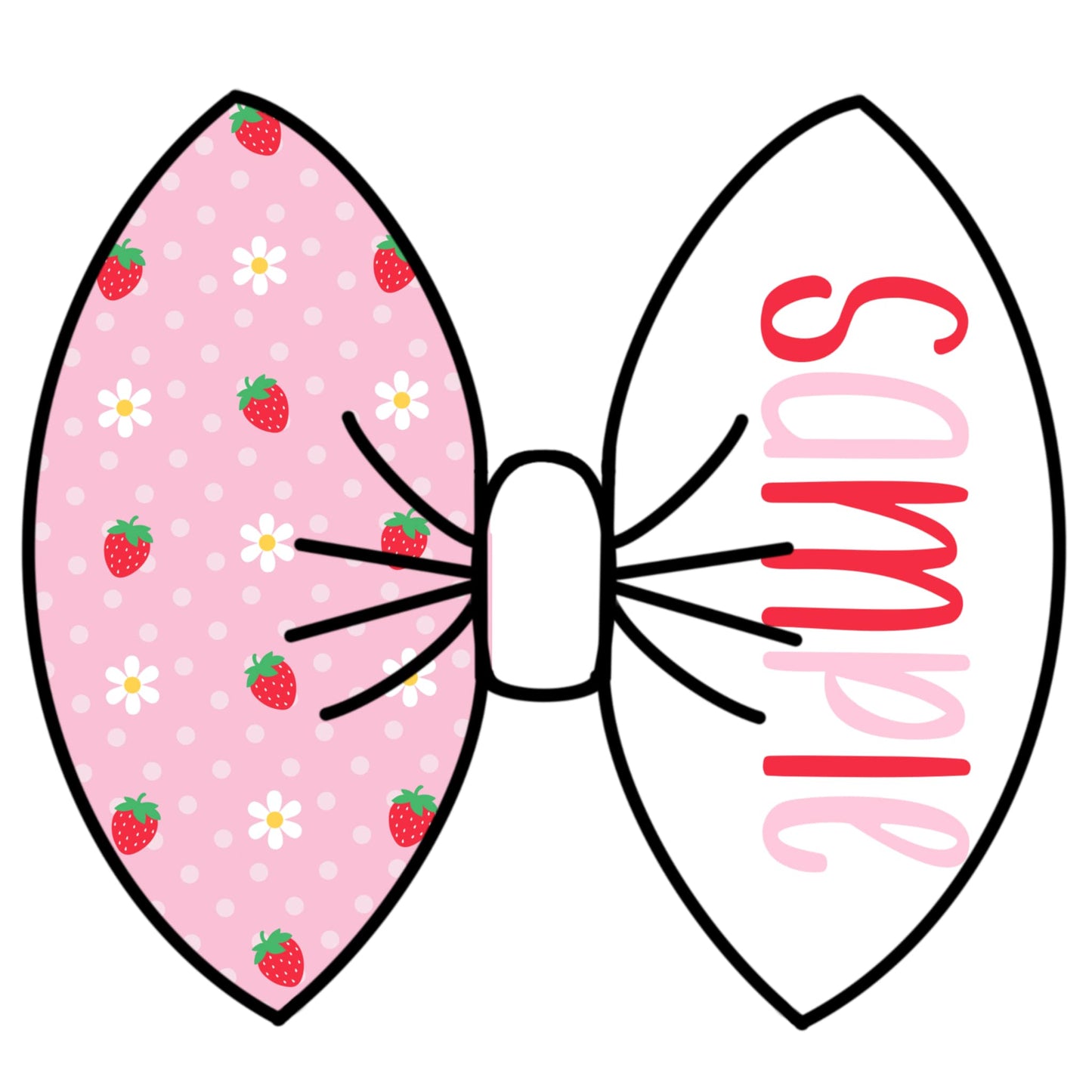 Strawberry Daisy Chain Name Bow