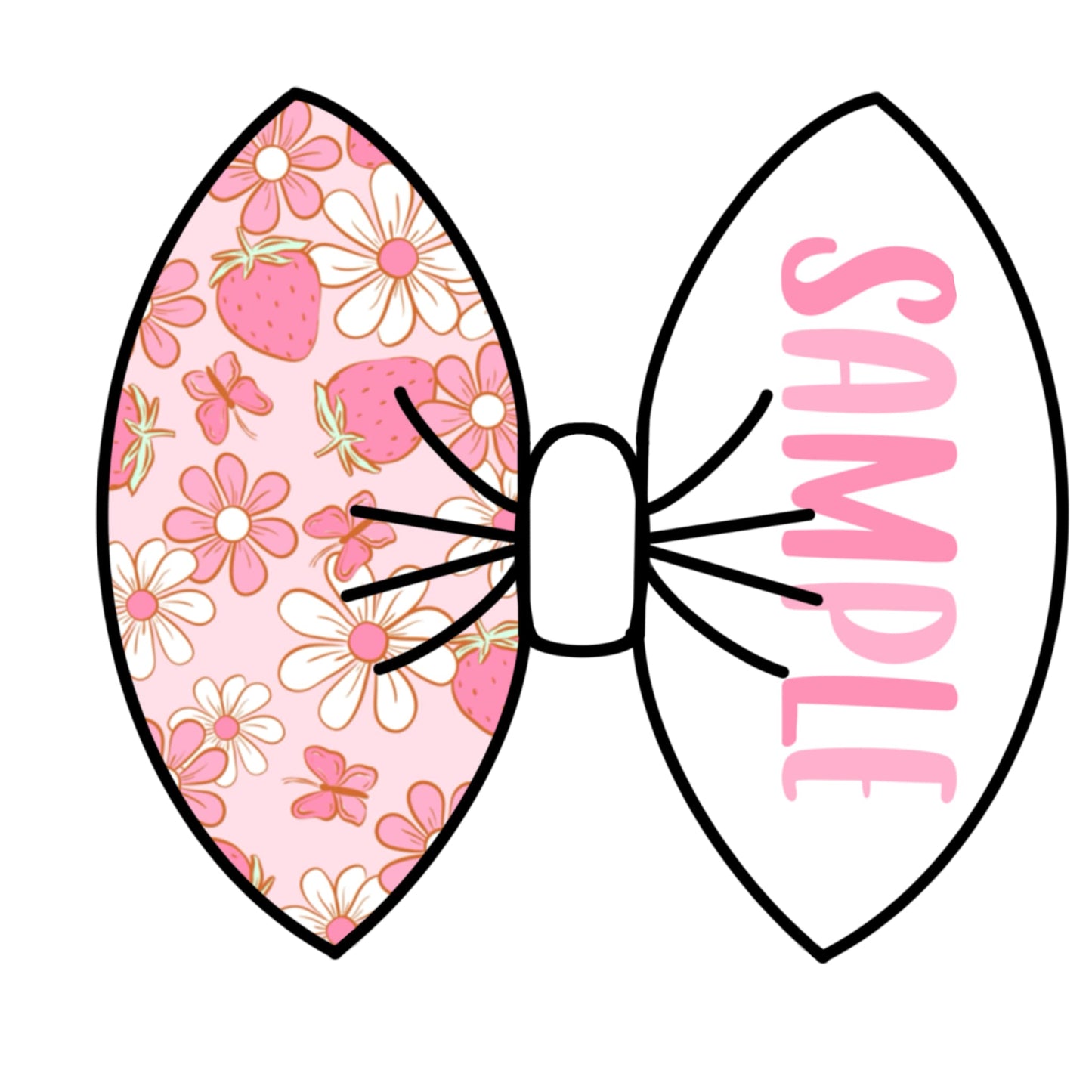 Pink Strawberry butterfly Name Bow