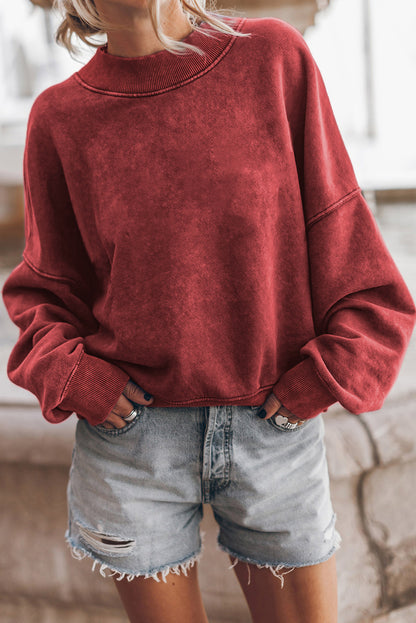 Round Neck Dropped Shoulder Sweatshirt 2-6 business days