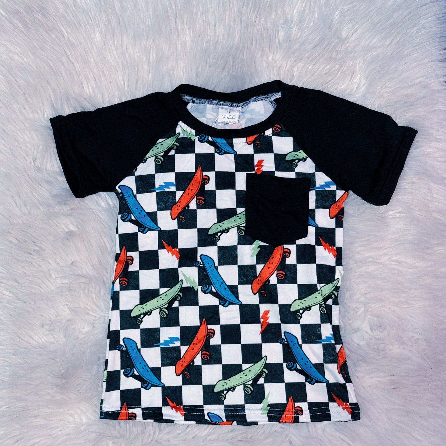 Checkered Skate board T-shirt