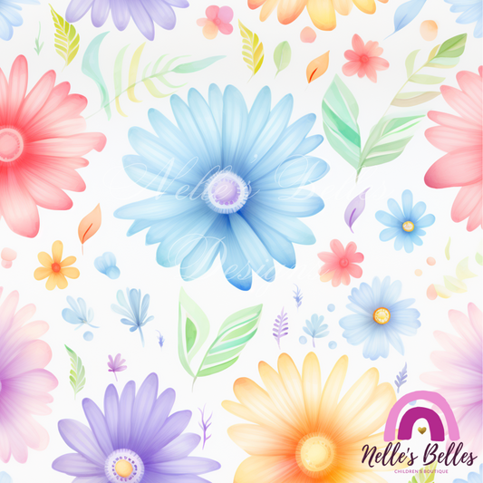 Watercolor small flowers seamless