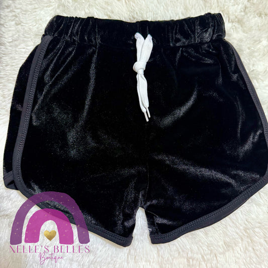 Velvet black shorts