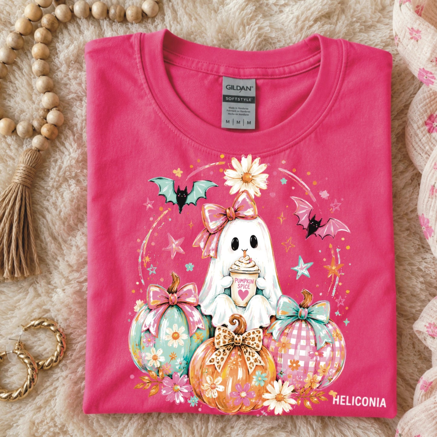 Pumpkin Spice Girly Ghost Tee — Heliconia