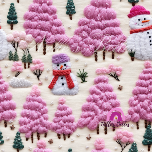 Trees and snowman one