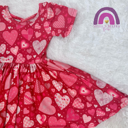 Red Hearts Valentine twirl dress