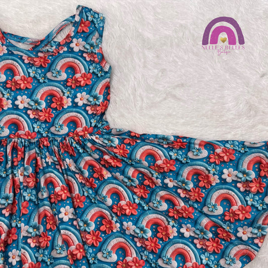 Rainbow USA twirl dress