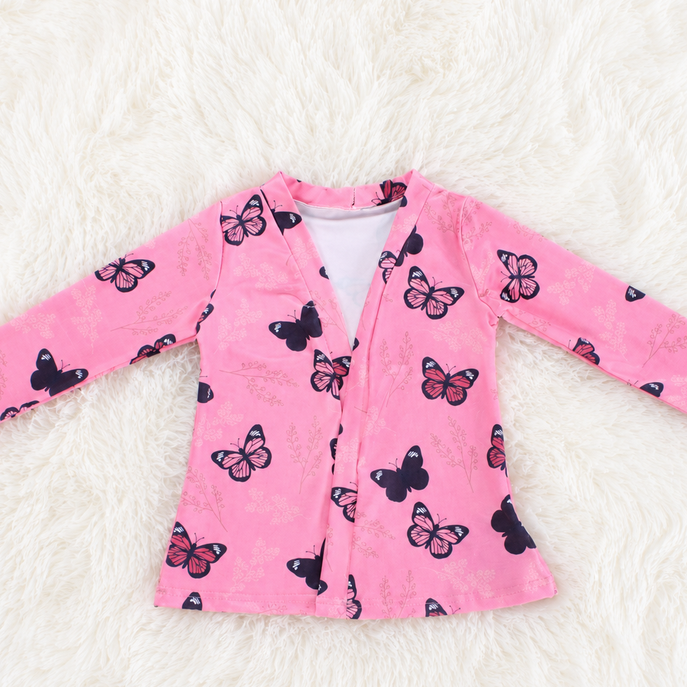 Pink butterfly cardigan