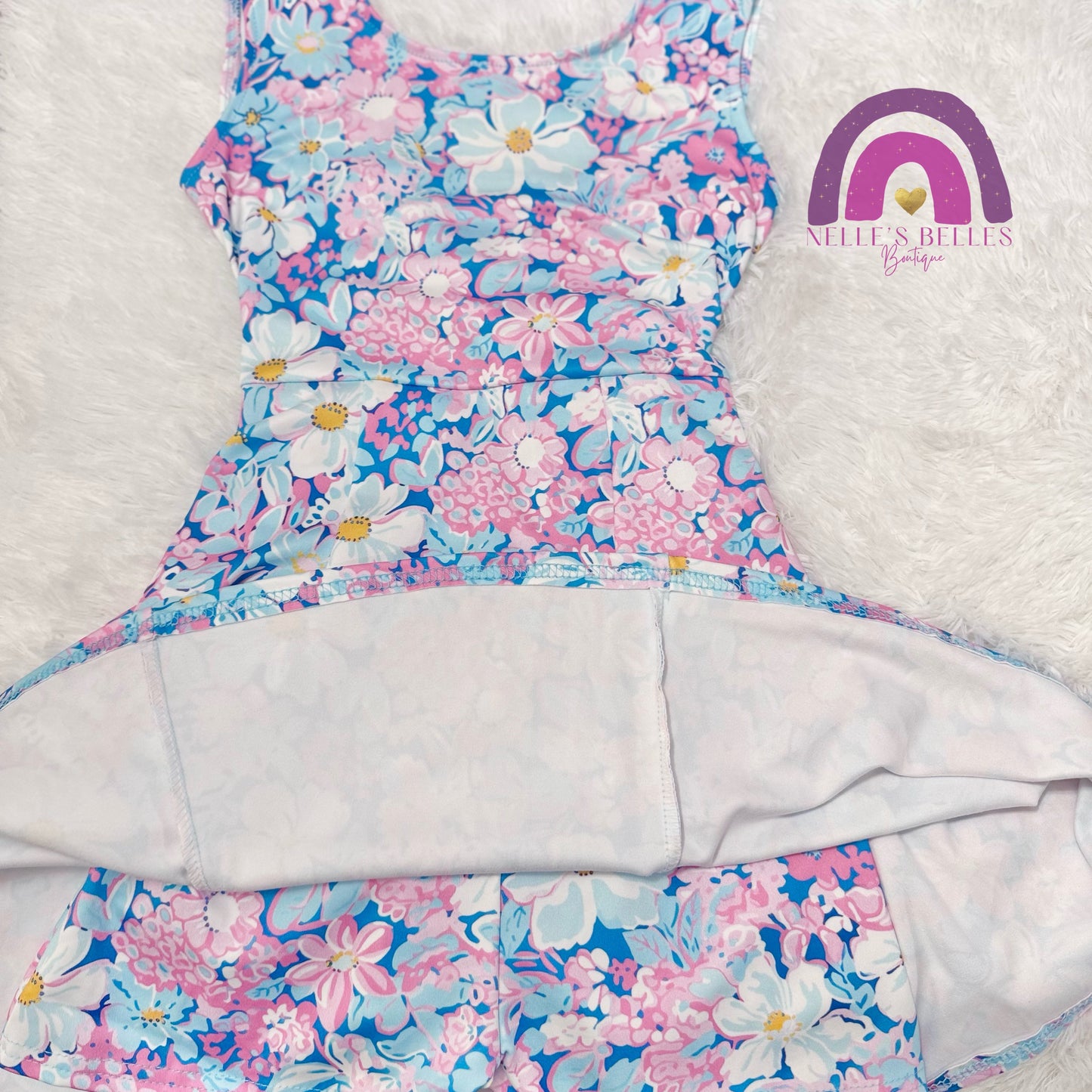 Pink and Blue floral yoga dress