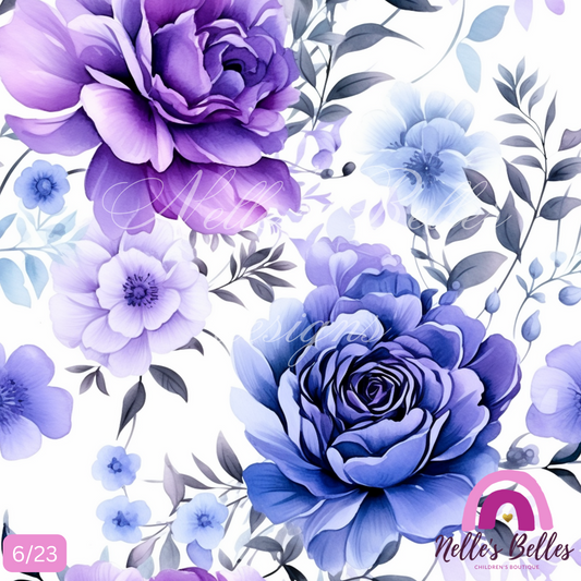 Purple and blue floral seamless