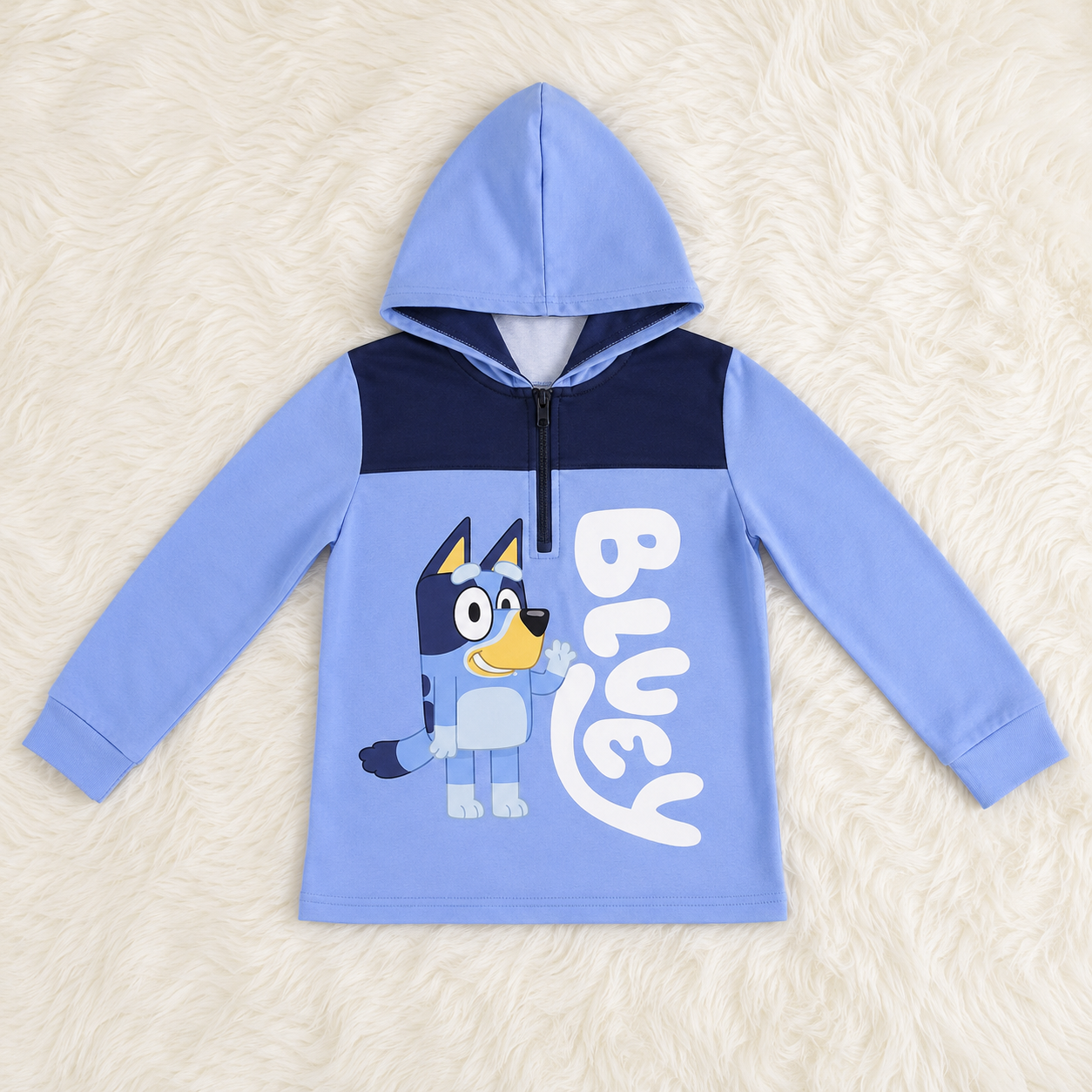 Blue dog hoodie