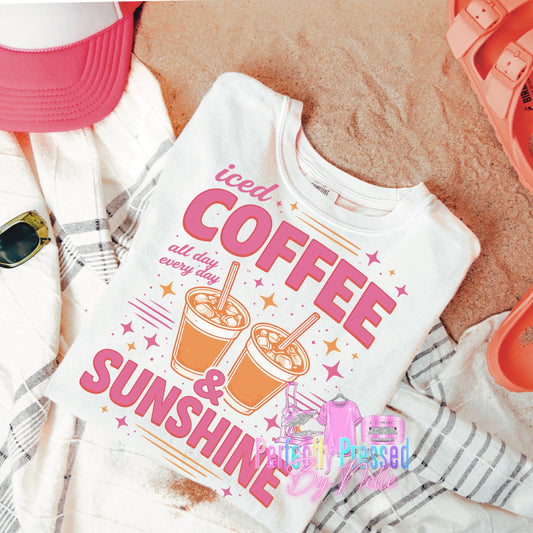 Pink and orange iced coffee and sunshine