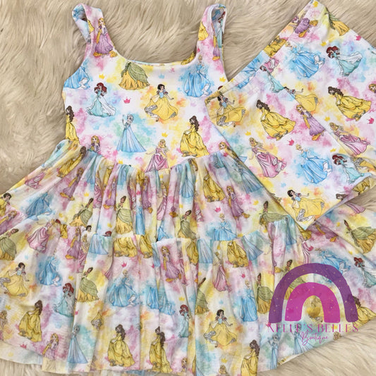 Mesh twirl princess dress with shorts