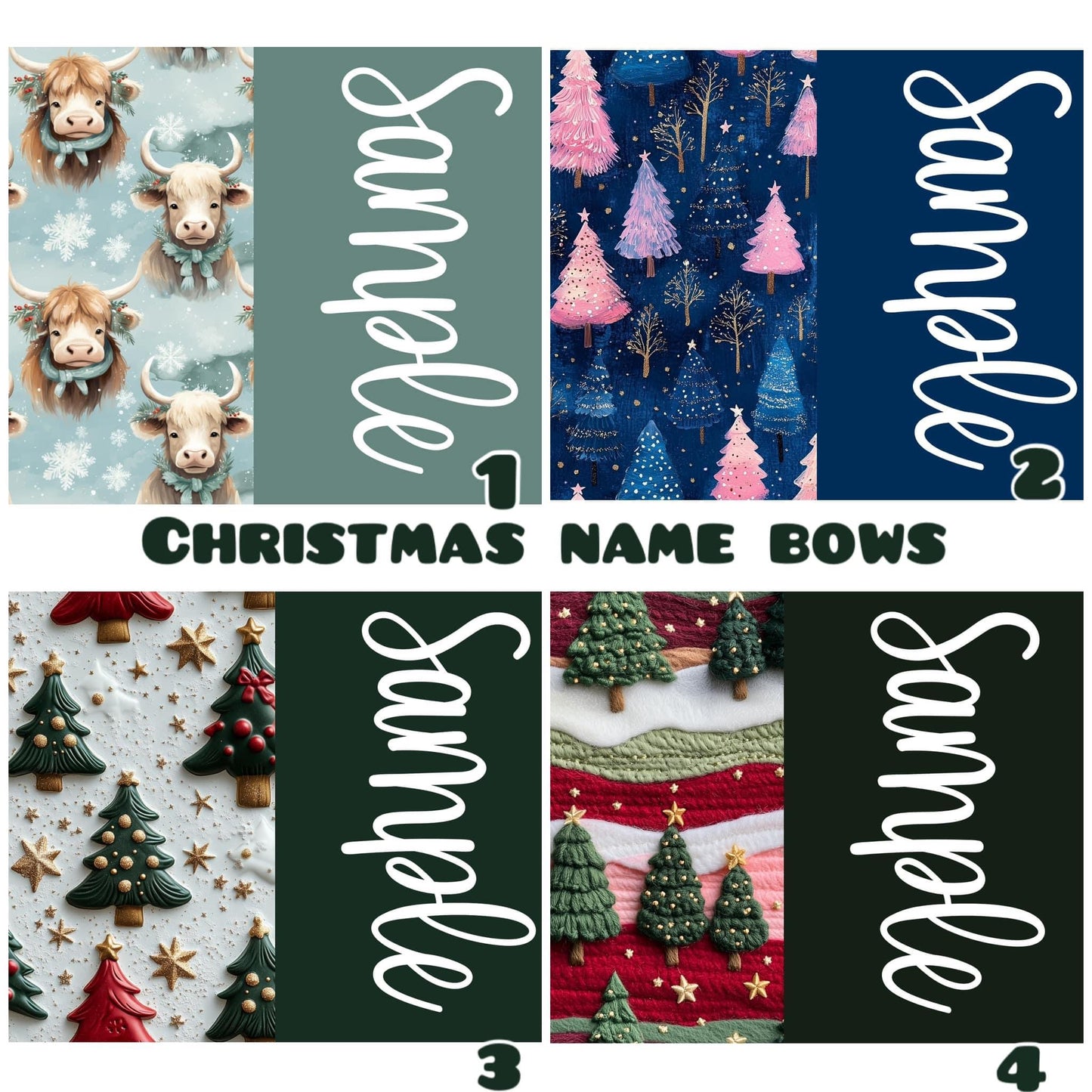 Christmas collection name bows