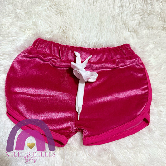 Velvet pink shorts