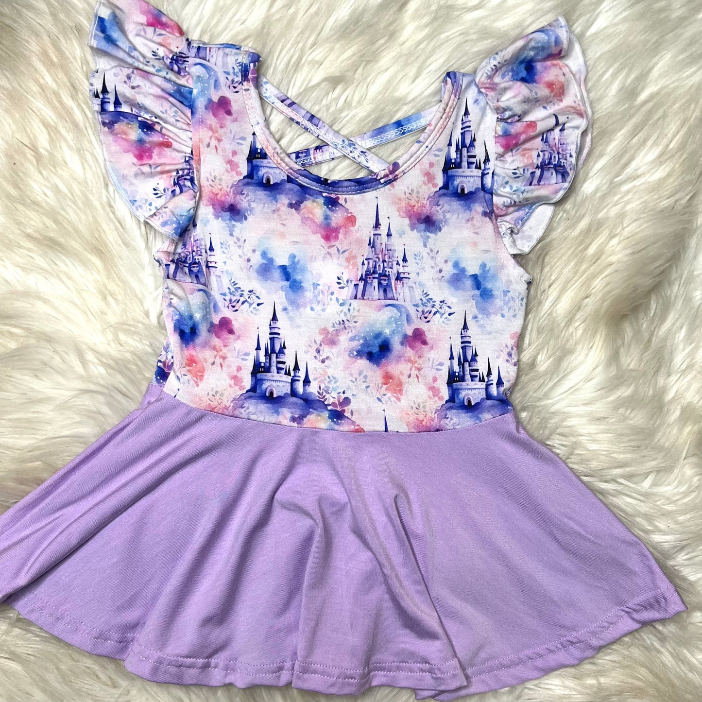 Bamboo watercolor castle peplum