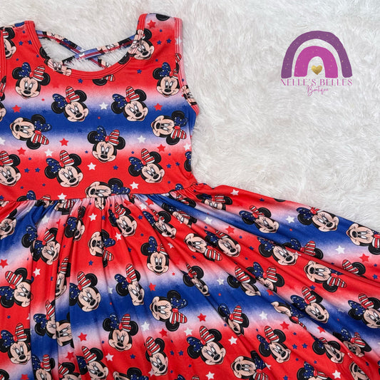 RWB mouse head twirl dress