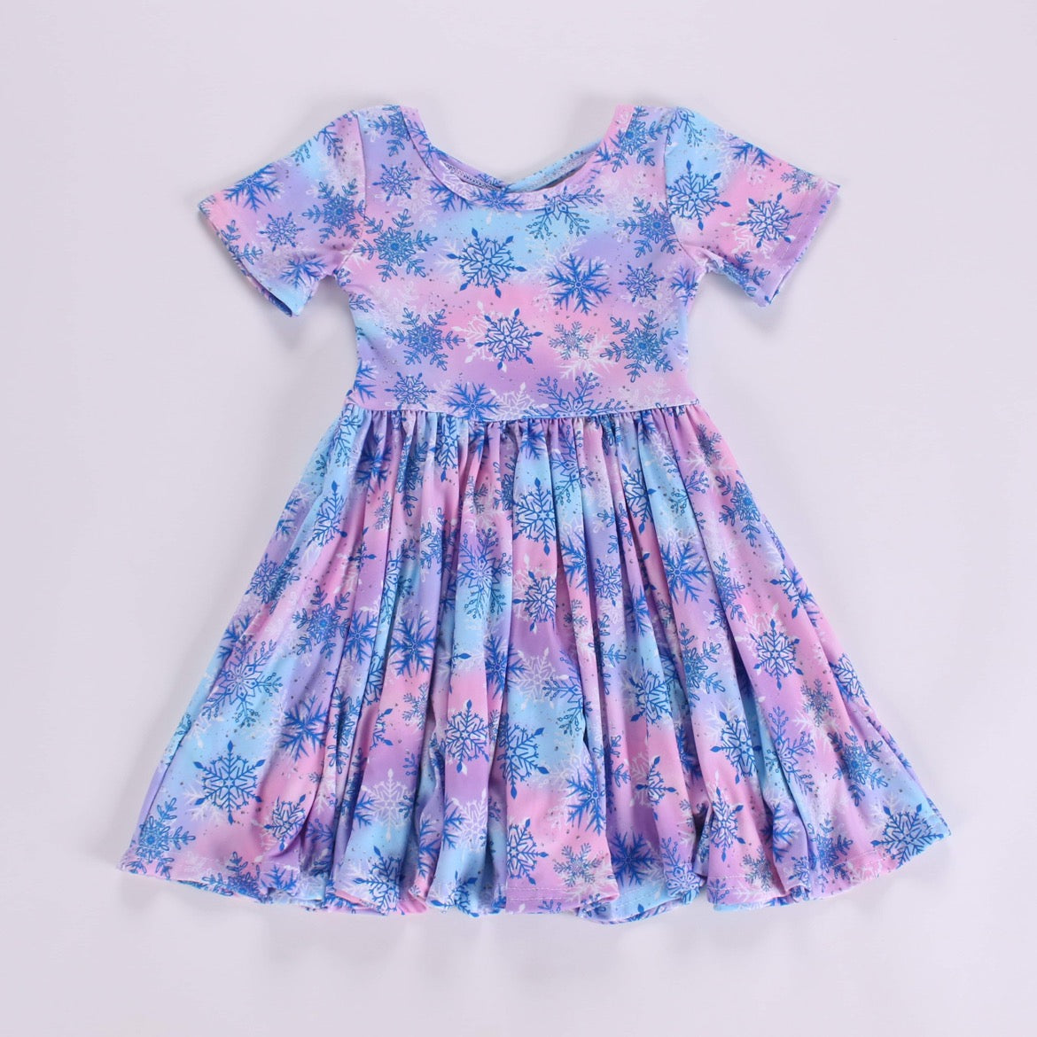 Snowflake blue and pink dress