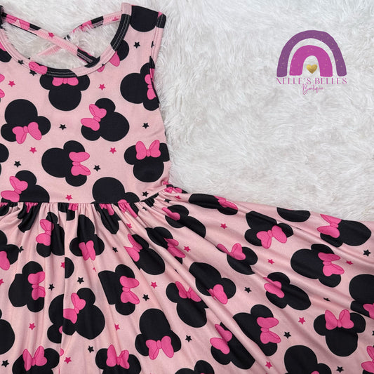 Pink Mouse Head twirl dress