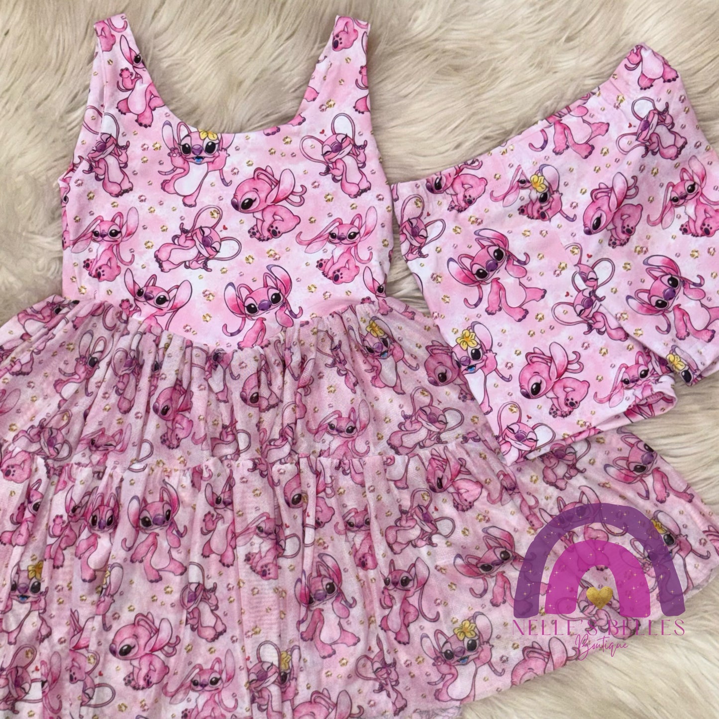Mesh angel twirl dress with shorts