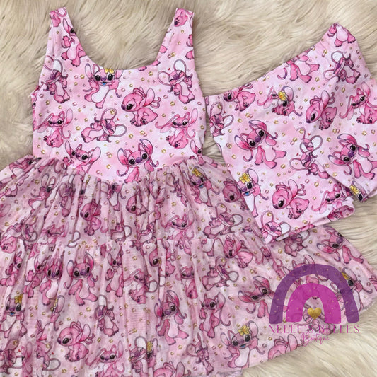 Mesh angel twirl dress with shorts