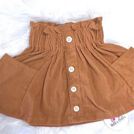 Mustard yellow corduroy pocket skirt