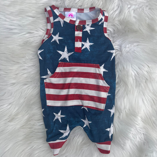 Rwb stars shorts romper