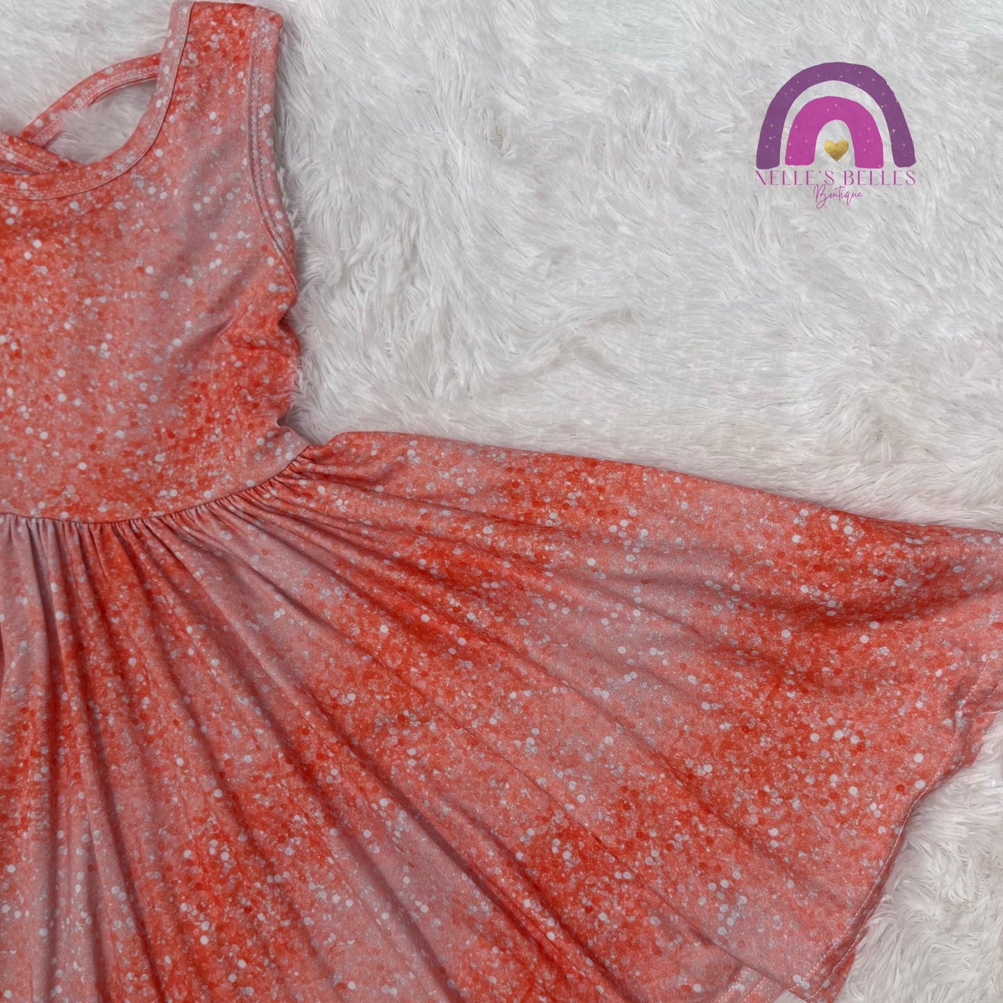 Peach ombré glitter twirl dress