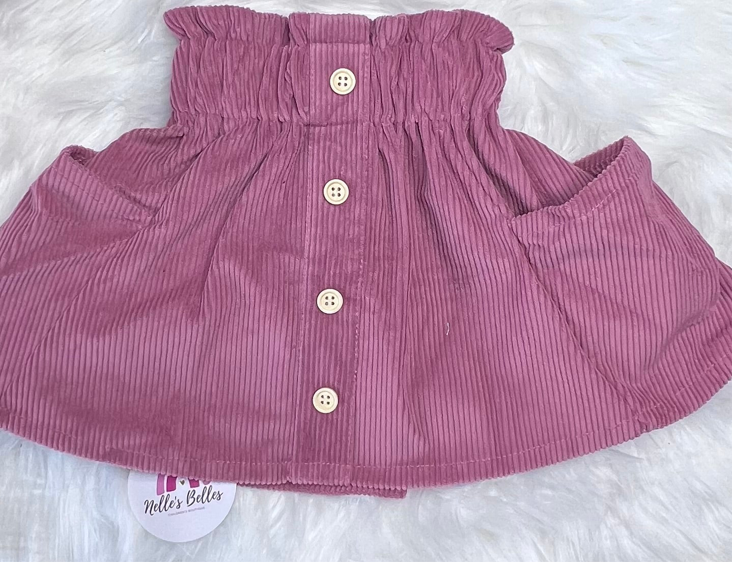 Mauve corduroy pocket skirt