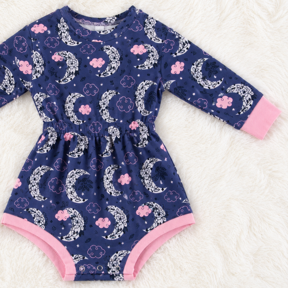 Moon and clouds sweater romper