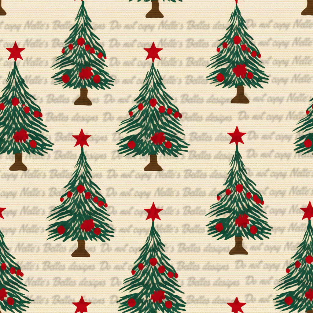 Christmas trees on a cream background