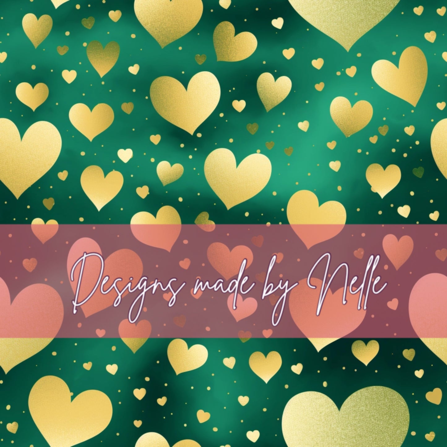 Green and Gold Hearts 2