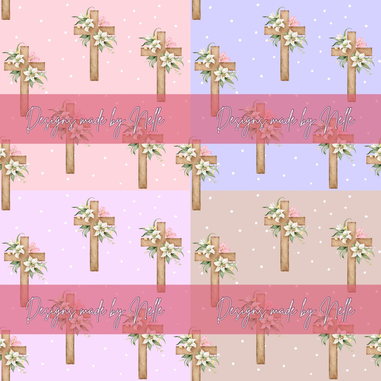 Pastel floral cross *bundle*