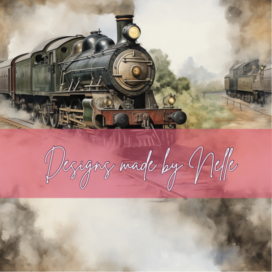 Watercolor Steam Train