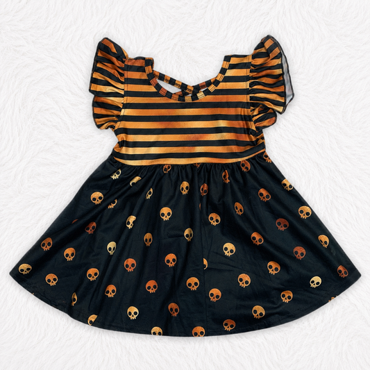 Black and orange skulls