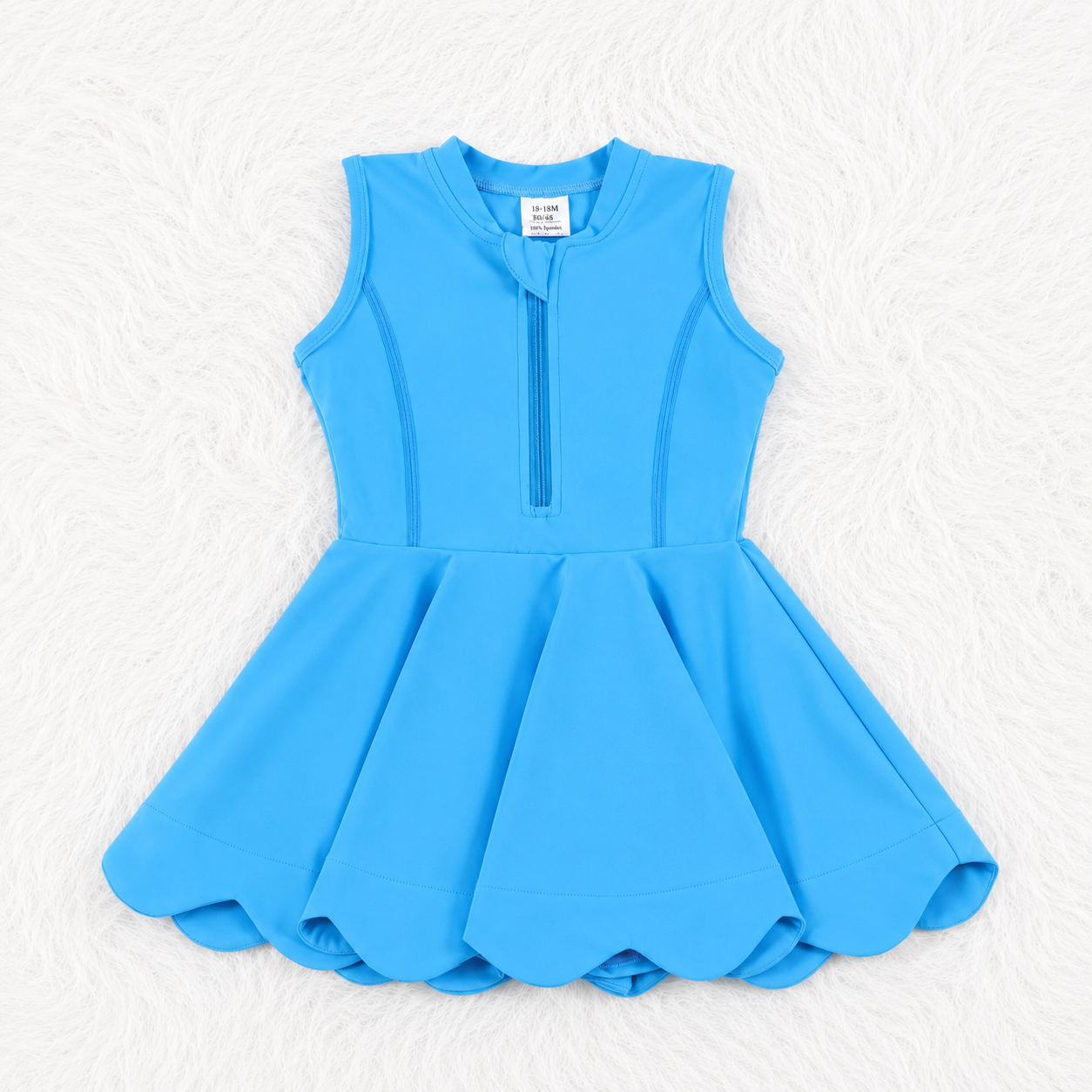 Blue scalloped yoga dress
