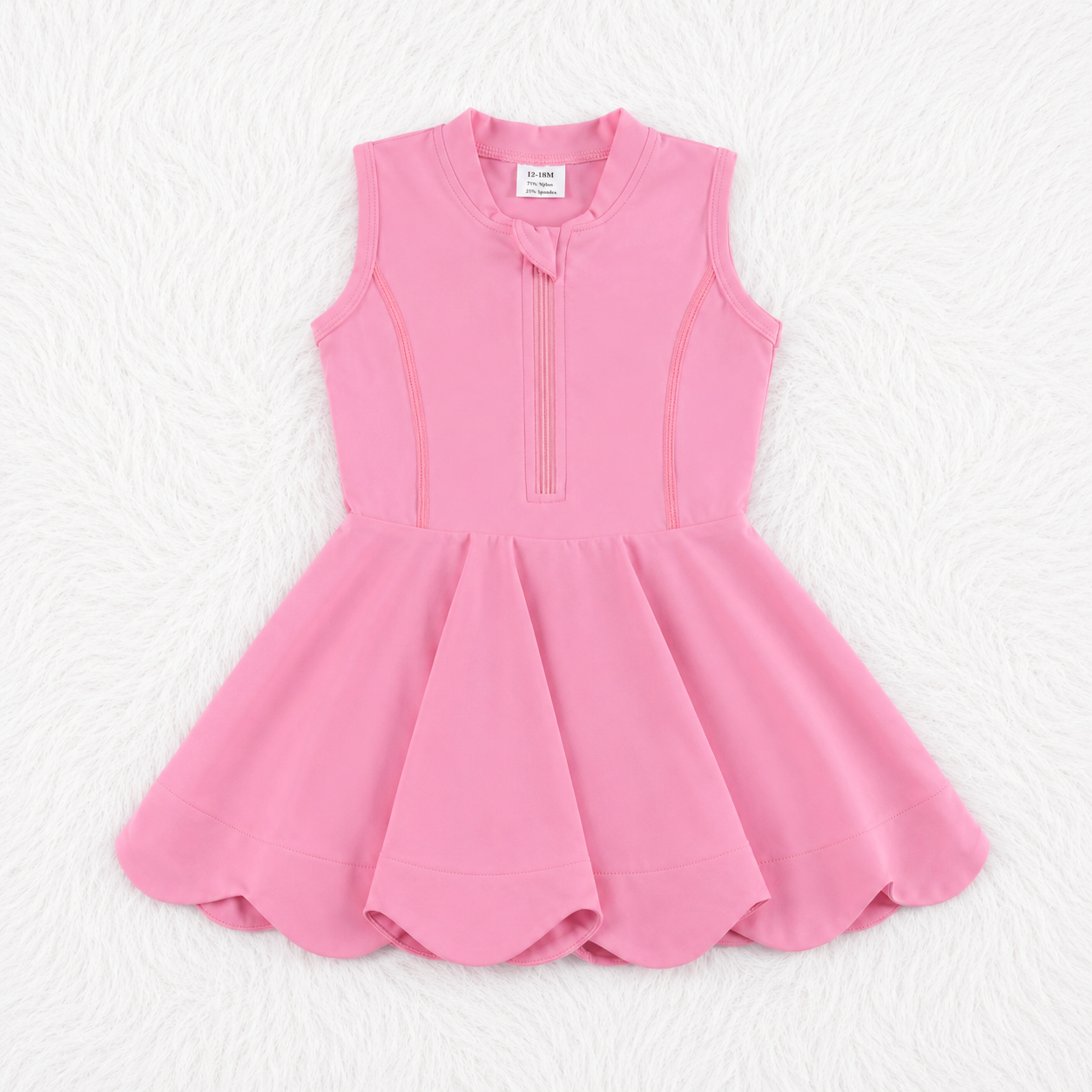 Pink scalloped yoga dress