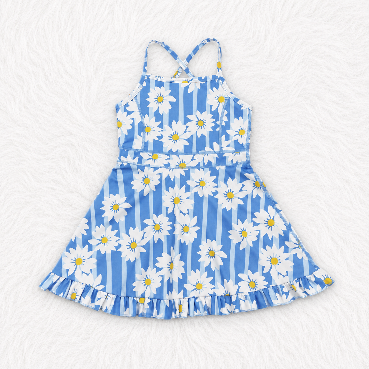 Blue daises yoga dress