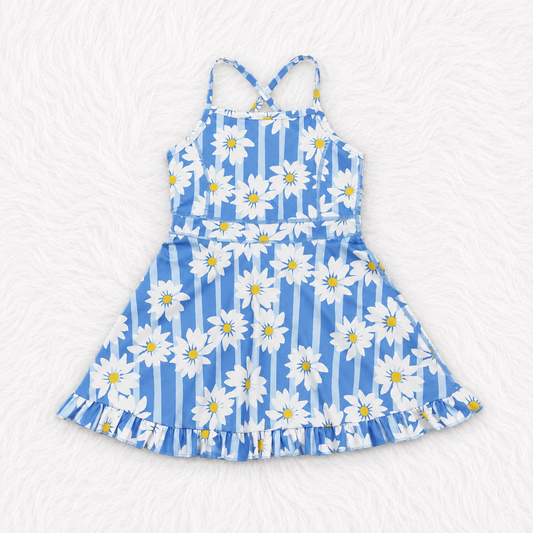 Blue daises yoga dress