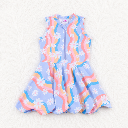 Scalloped daises yoga dress