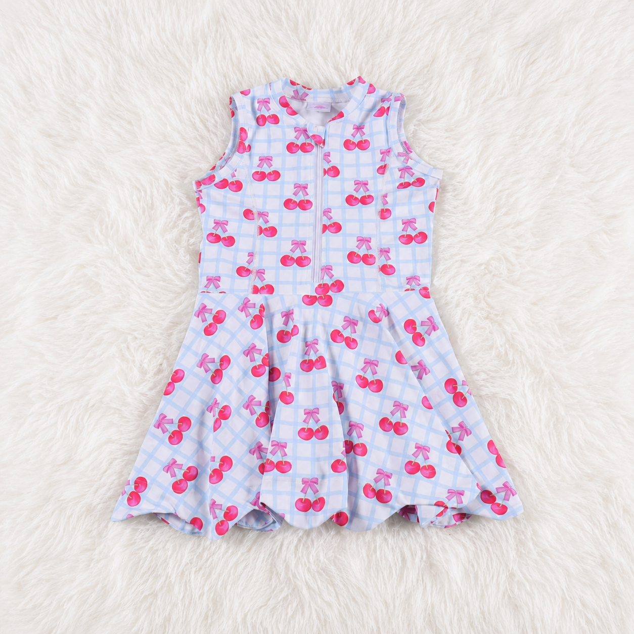 Cherries scalloped yoga dress