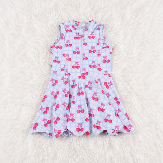 Cherries scalloped yoga dress