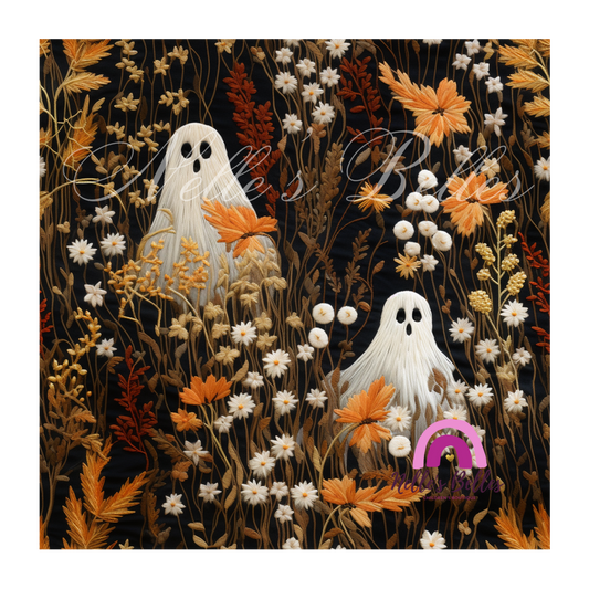 Embroidered floral ghost