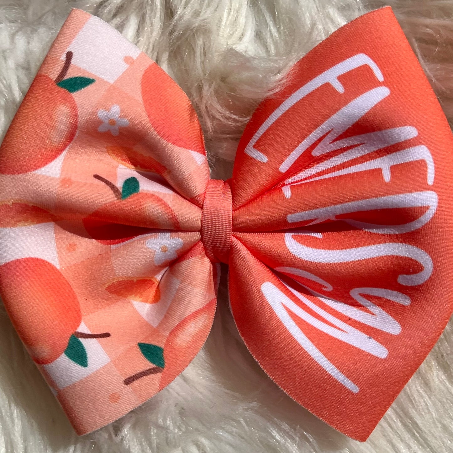 Summer orange name bow